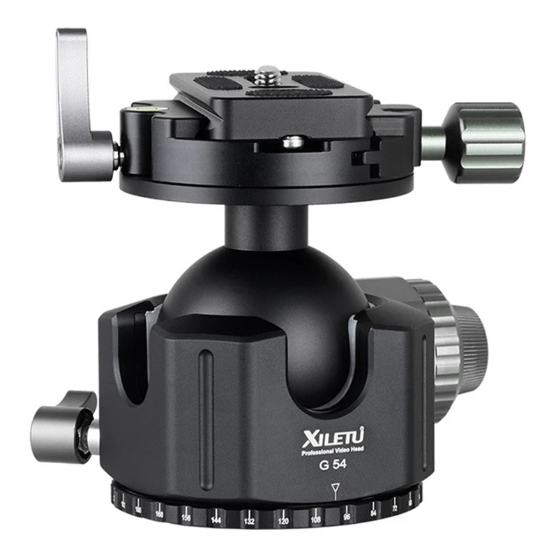 

XILETU G-54 Tripod Ball Head 360-Degree Dual Panoramic Head Low Center Of Gravity Spherical Head With Quick Release Plate