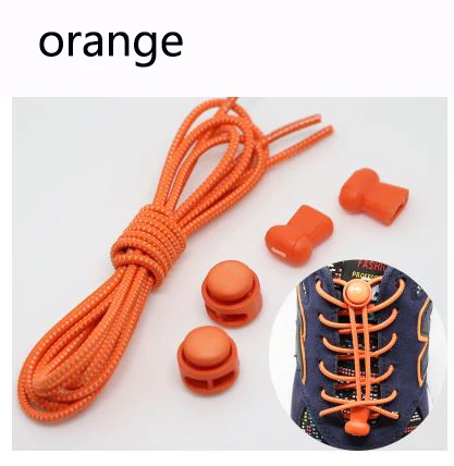 orange and white Низкая цена без шнурка фиксирующий башмак Шнурки тапки ленивые эластичные шнурки светящиеся шнурки для обуви Дети - Цвет: orange and white
