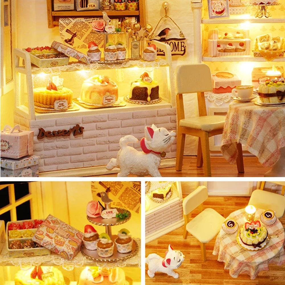 

Miniature Dollhouse 3D DIY Wooden Assembling Princess House Toys Handmade Decor Doll House Wooden Doll Houses Kitchen Decor