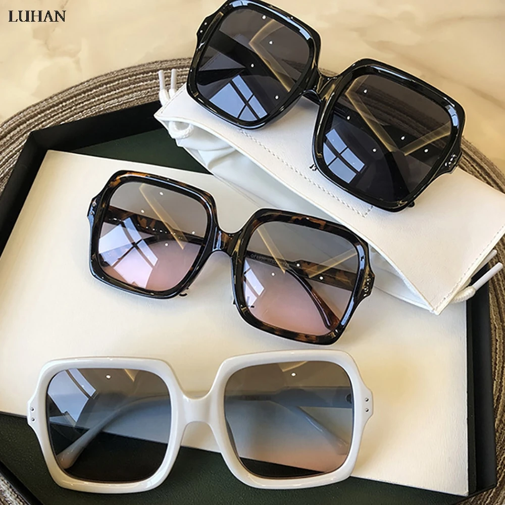 

Vintage Oversize Square Sunglasses Women Luxury Brand Big Frame Women Sun Glasses Black Fashion Gradient Female Glasses Oculos