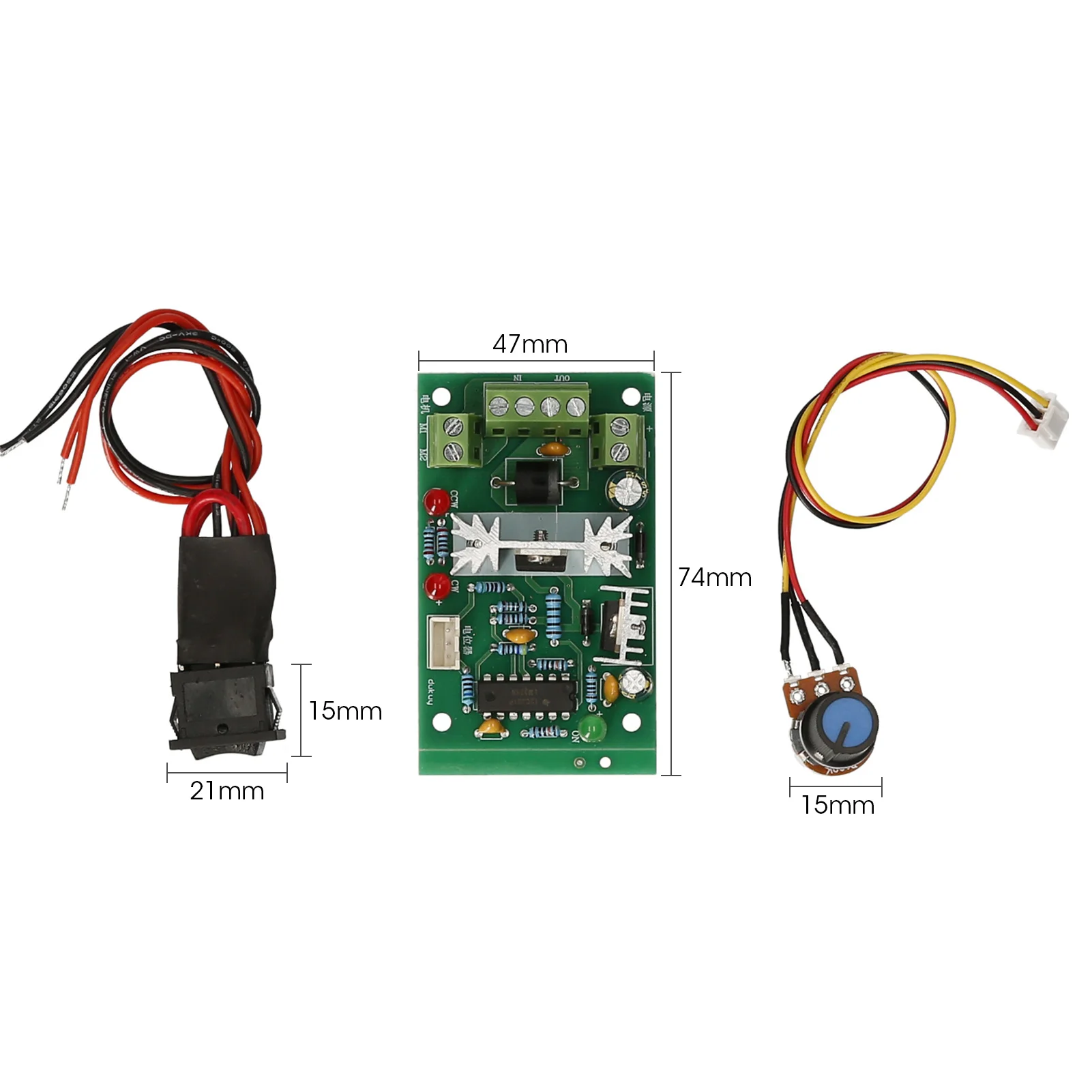 PWM контроллер скорости двигателя постоянного тока модуля 6 в 12 В 24 30V Реверсивный
