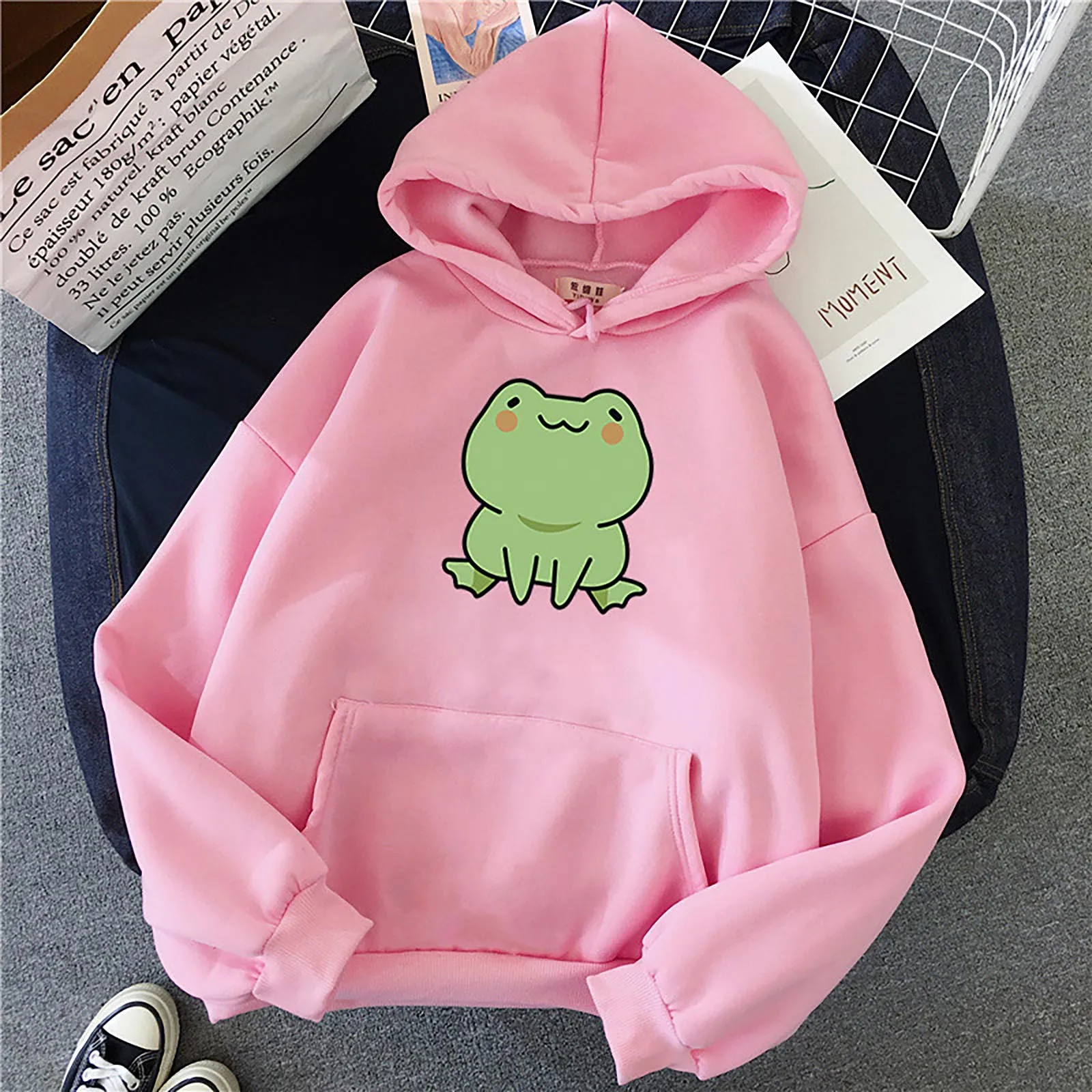 Women's Hoodies Fashion Long Sleeve Cute Animal Printed Hoodie Hooded Sweatshirts Loose Tops 2021 New Толстовка Женская