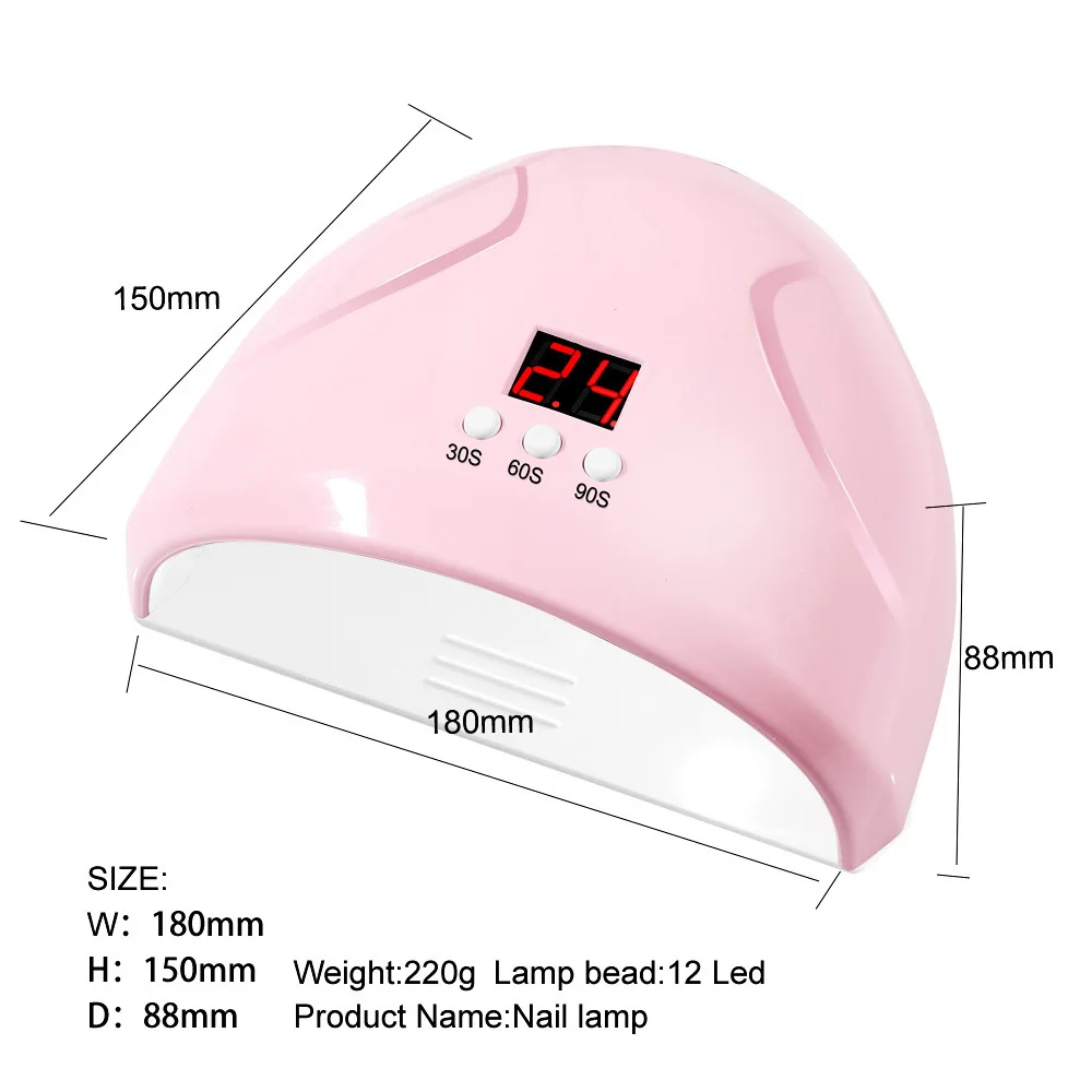 Светодиодный УФ-светильник для сушки ногтей 24 Вт ЖК-дисплей | Красота и здоровье