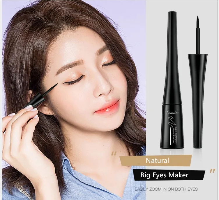 Темно Черная Подводка для макияжа с защитой от пота косметическая подводка