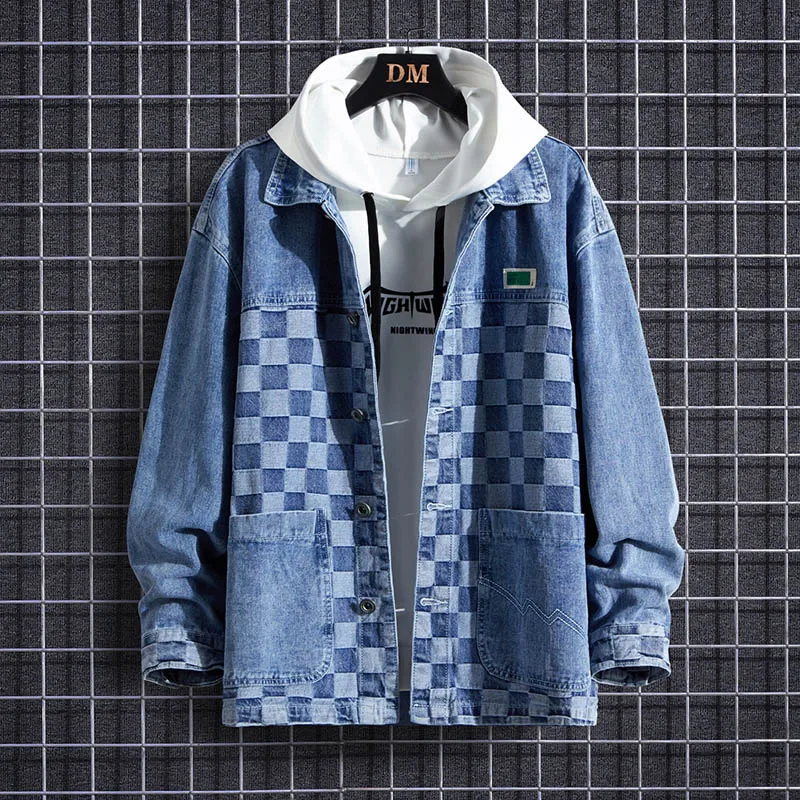

Men's spring jacket harajuku Outerwear Windbreaker baseball varsity Denim jackets Coat clothing