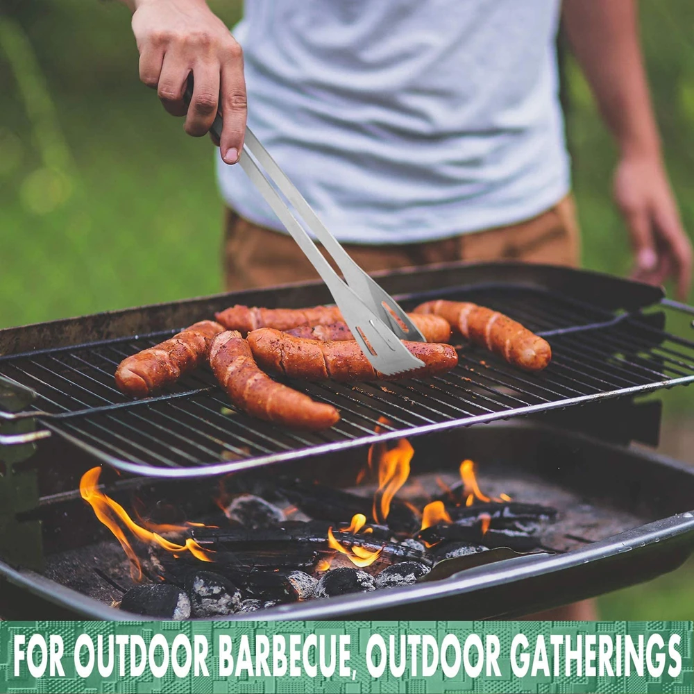 BBQ Grill Tools Set Stainless Steel Spatula Fork Basting Brush Tongs Barbecue Grilling Utensil Accessories Cooking Kit |