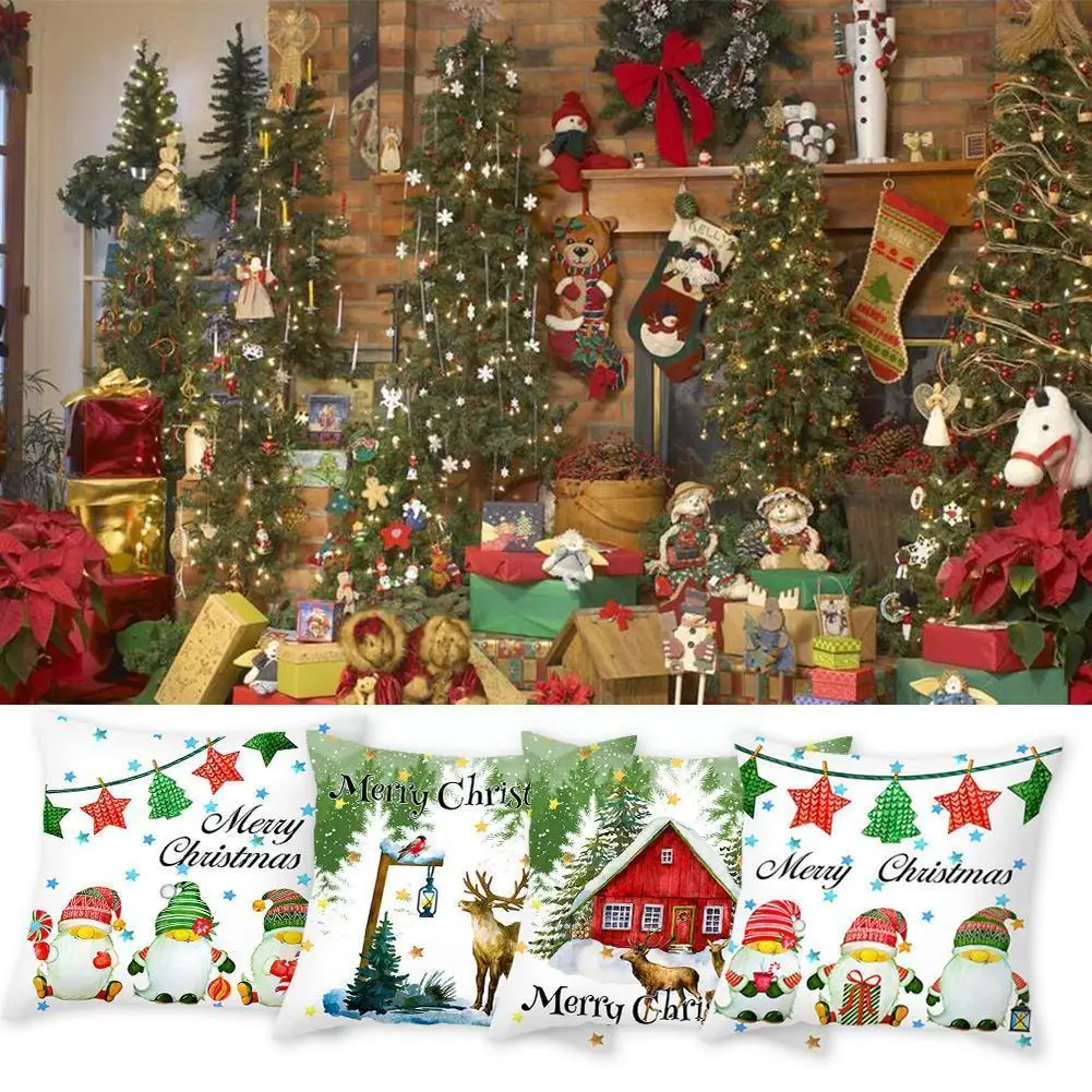 

2021 45*45cm Merry Christmas Cushion Cover Christmas Christmas Home Years Gifts Christmas Pillowcase Ornament R3s8 New Deco K6O5