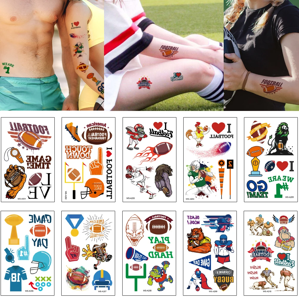 12x7 6 см мультяшный милый дизайн татуировки для женщин мужчин детей футбола