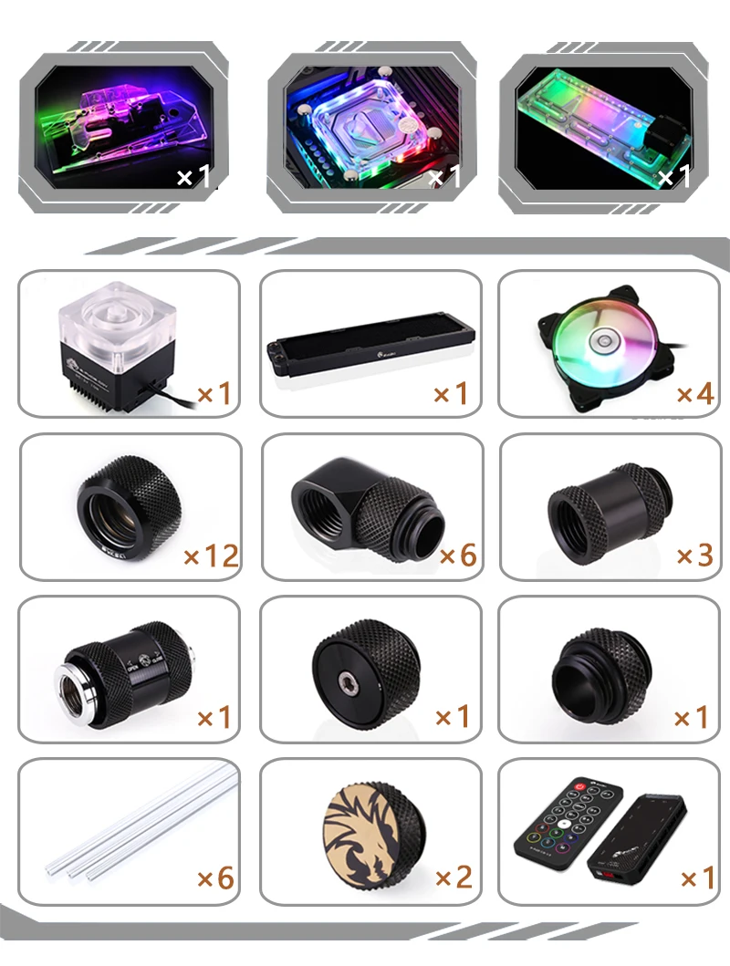 BYKSKI Acrylic Board Water Channel Kit Solution for IN WIN Alice case kit Computer Case CPU/GPU Block Support DDC Pump RGB | Компьютеры и