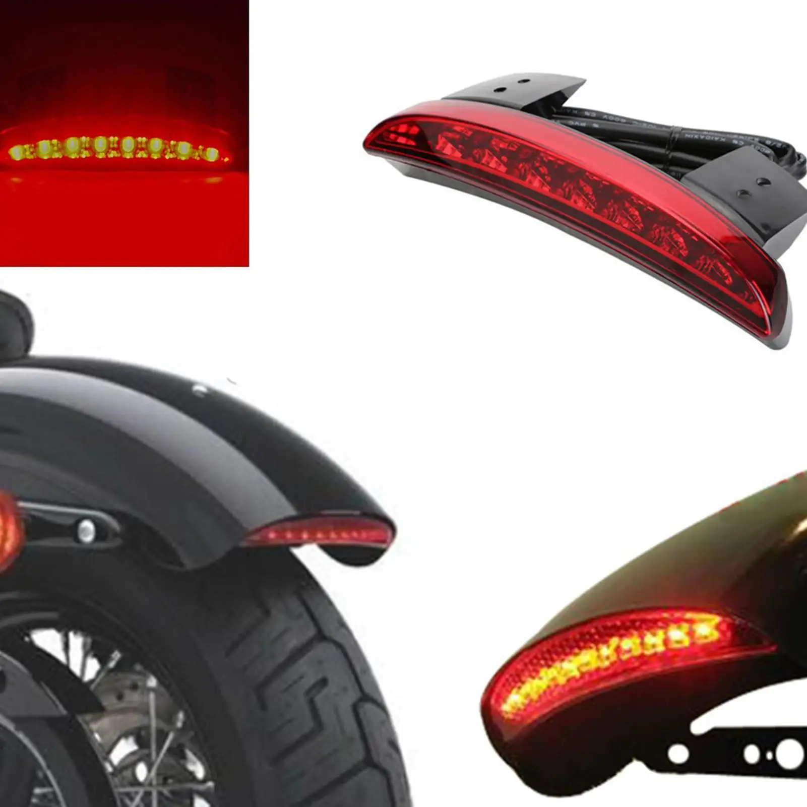 Motorcycle Rear Fender Edge LED Brake Tail Light Lamp for Sportster XL 883 1200