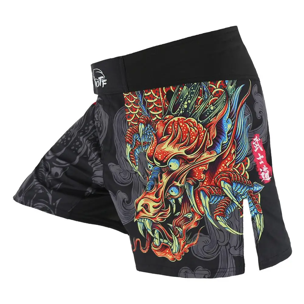 

SUOTF Dragon Breathable Printing MMA Shorts Grappling Sanda Muay Thai Clothing Kickboxing Training Short Tiger Muay Thai mma