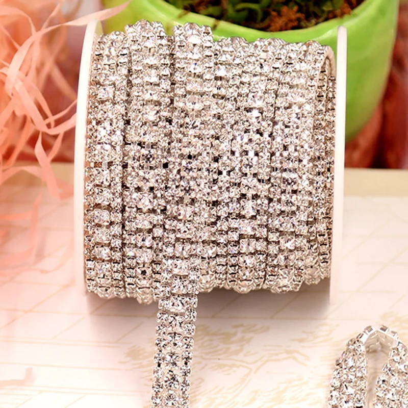 Цепочка для стразы блестящая кристалл страз клея 1 ярд 3 ряда | Дом и сад