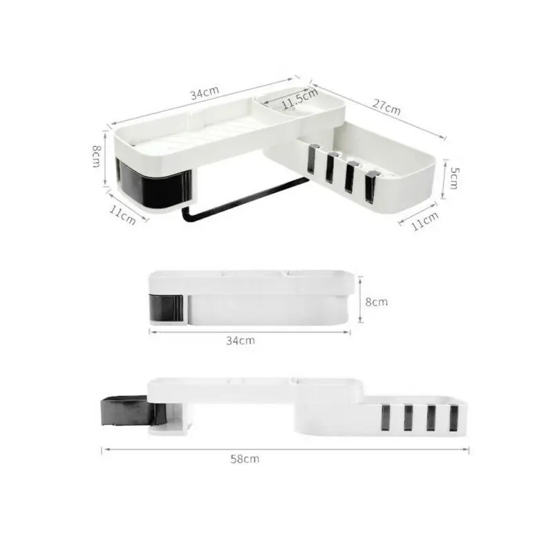 Вращающийся угловой стеллаж для хранения полка Ванная комната туалет бесшовные