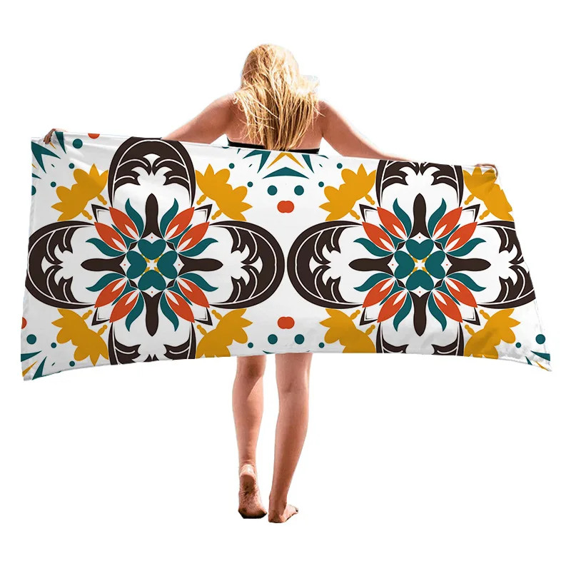 

75x150cm Bohemia Rectangle Geometric Quicky-dry Beach Towels Women Adult Large Big for Travel Outdoor Swimming Towel