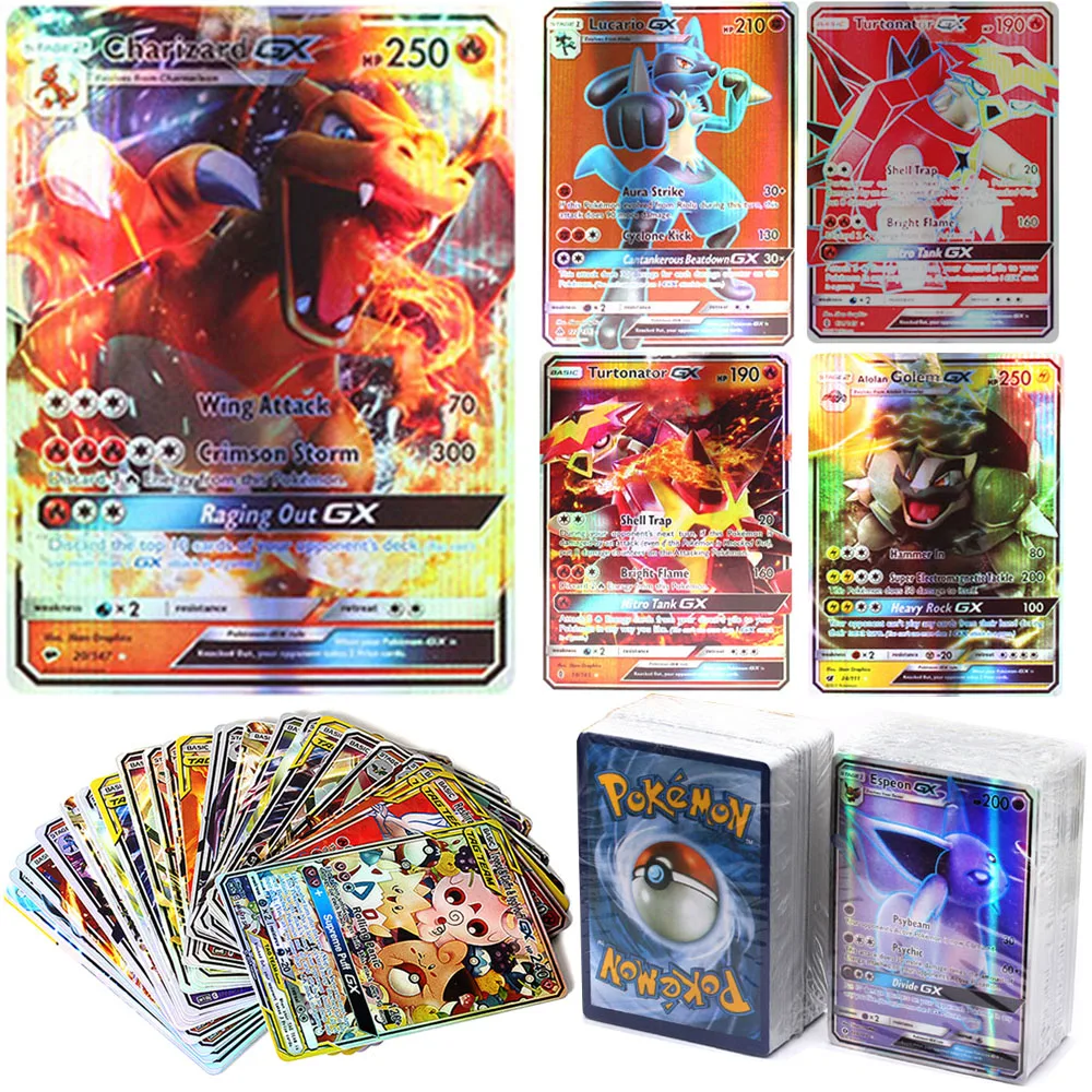 

10-100Pcs Pokemon GX V MAX Best Selling Children Battle English Version Game Tag Team Shining Vmax TOMY Pokemon Cards