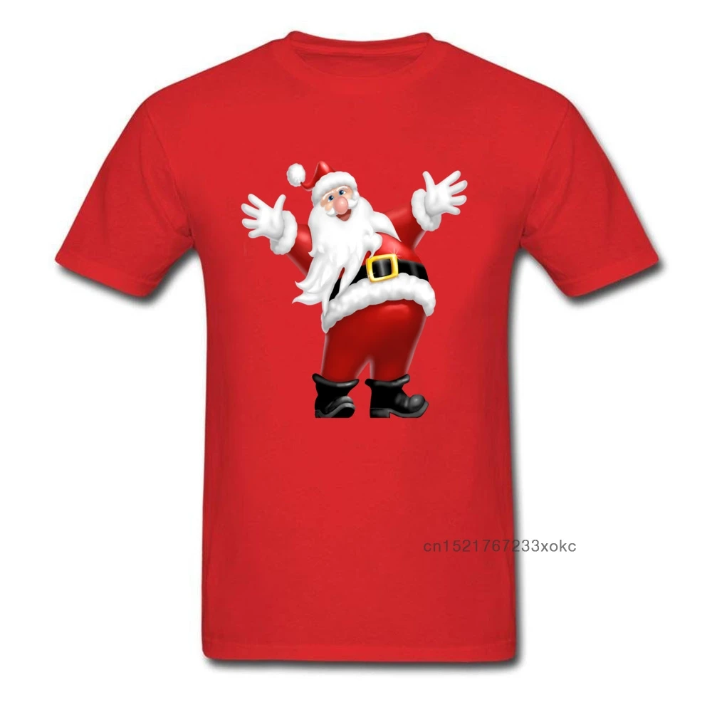 Новое поступление Красная футболка Санта Клауса для мужчин размера плюс