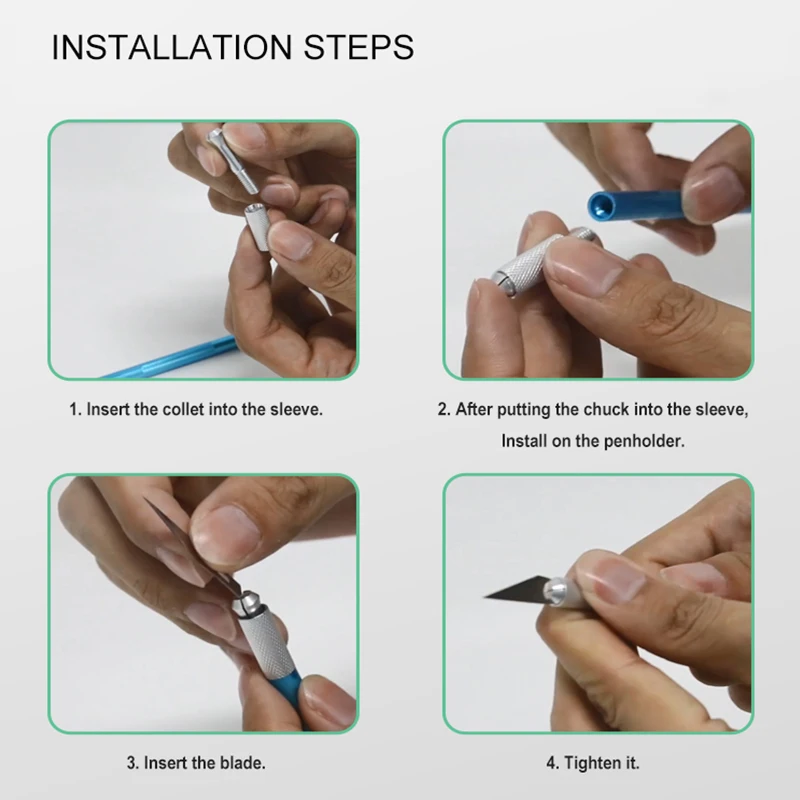 Скальпель из углеродистой стали нескользящая ручка набор Металлических Лезвий