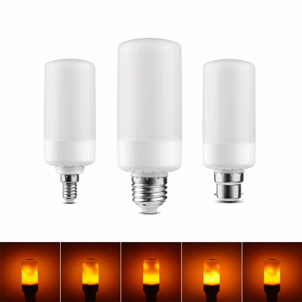 

5PCS E27 LED Flame Bulb Fire E14 B22 lamp Corn Bulb Flickering LED Light Dynamic Flame Effect 5W 85V-265V for Home Lighting