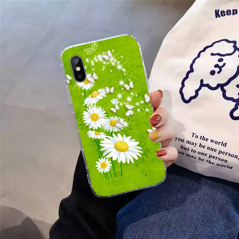 

daisy Phone Case Transparent for iPhone 11 12 mini pro XS MAX 8 7 6 6S Plus X 5S SE 2020 XR