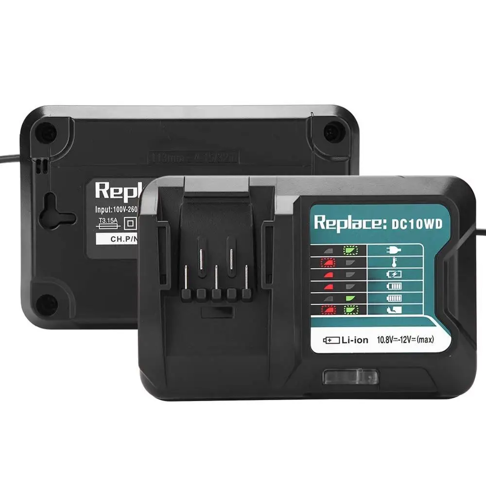 

DC10WD Lithium Battery Charger for Makita DC10WD / DC10SB / DC10WC / BL1015 / BL1016 / BL1021B 10.8V 12V LED Charger 30P