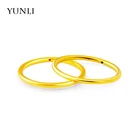 Женское кольцо из 24-каратного золота YUNLI, 999 простого дизайна, Изящные Ювелирные украшения в подарок