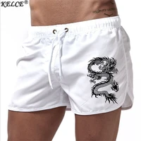 summer mens hot shorts chinese dragon printed shorts mens breathable leisure beach jogging surf rope running pants