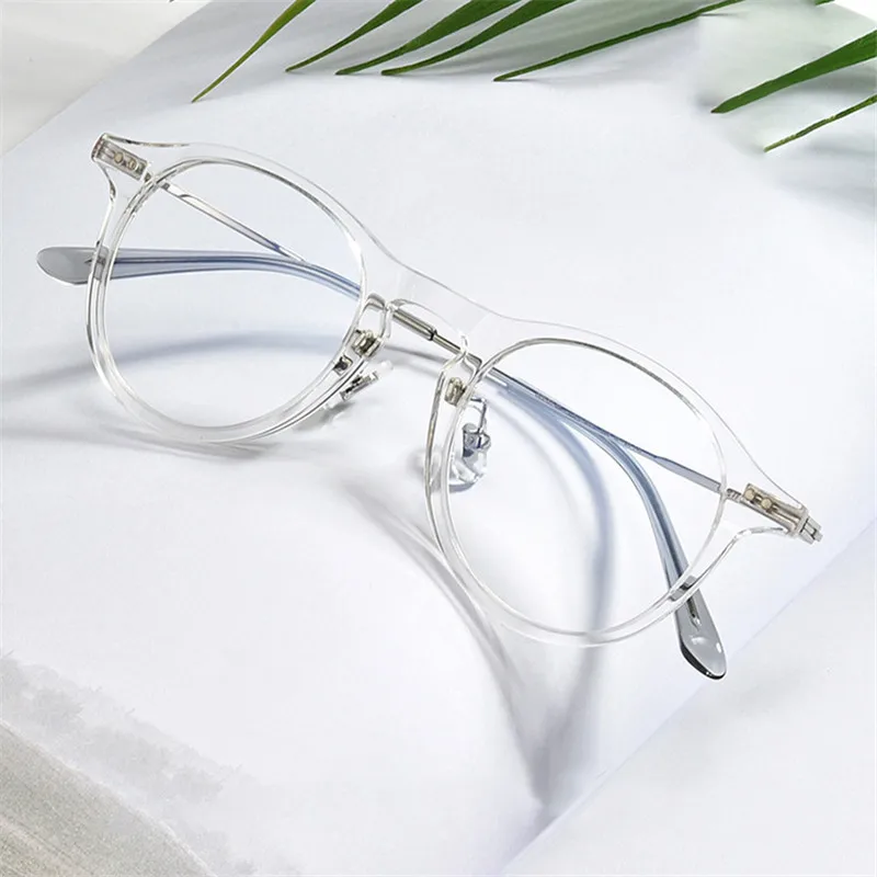 

YOOSKE Classic Blue Light Blocking Glasses Women Men Round Eyeglasses Frame TR90 Eyewear Blcok Blue-Ray Spectacle Frames
