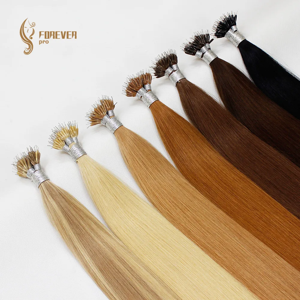 Волосы для наращивания Forever Pro 0 8 г/локон 18 дюймов Remy с микро бусинами европейские