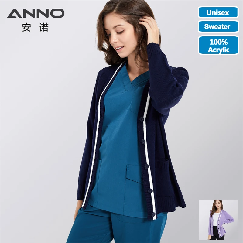 

Хлопковый свитер ANNO, унисекс, для работы и ухода за больницей, для зимы