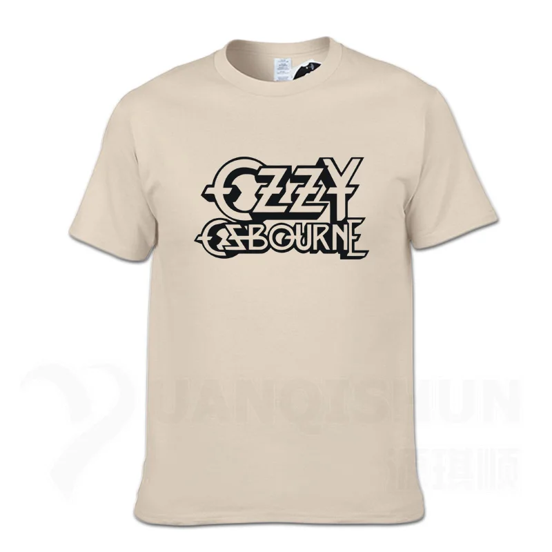 Sand color Новинка, Ozzy osborn, летние футболки, 16 цветов, мужские брендовые хип-хоп футболки с коротким рукавом, на заказ, с принтом Ozzy, панк-рок, футболки, Топ - Цвет: Sand color