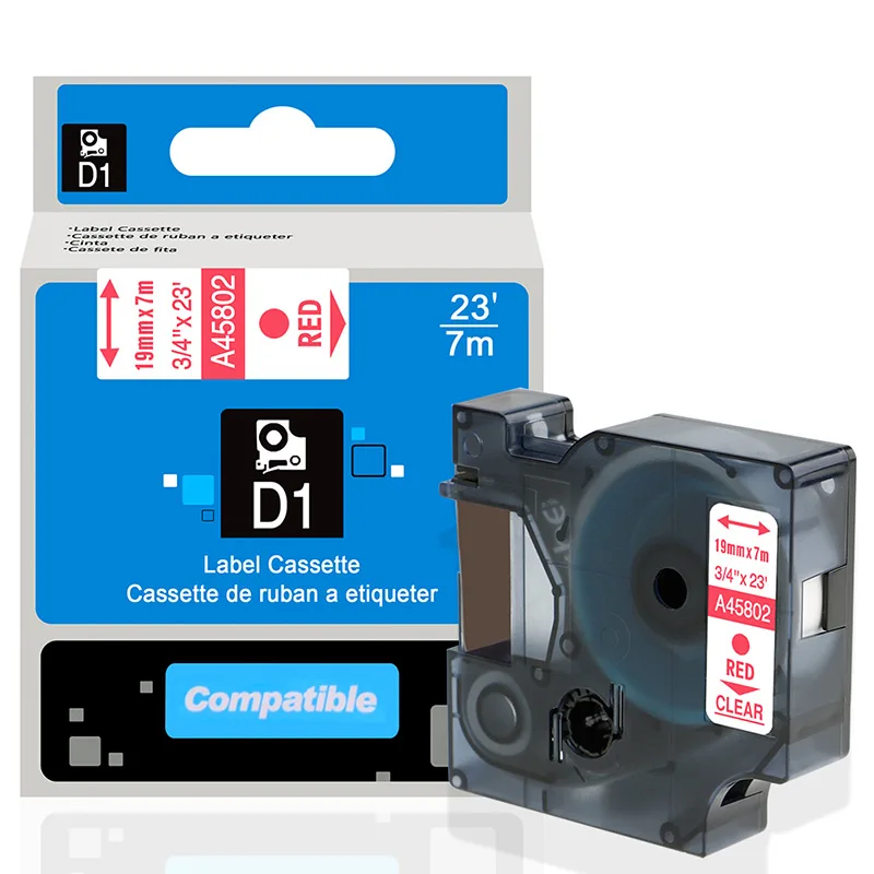 A45802 Labelife 1 шт. 45800 45803 19 мм DYMO D1 Стандартный ярлык совместимый для Dymo LabelManager 300 350 400 420P 450 этикетировщик - Цвет: A45802