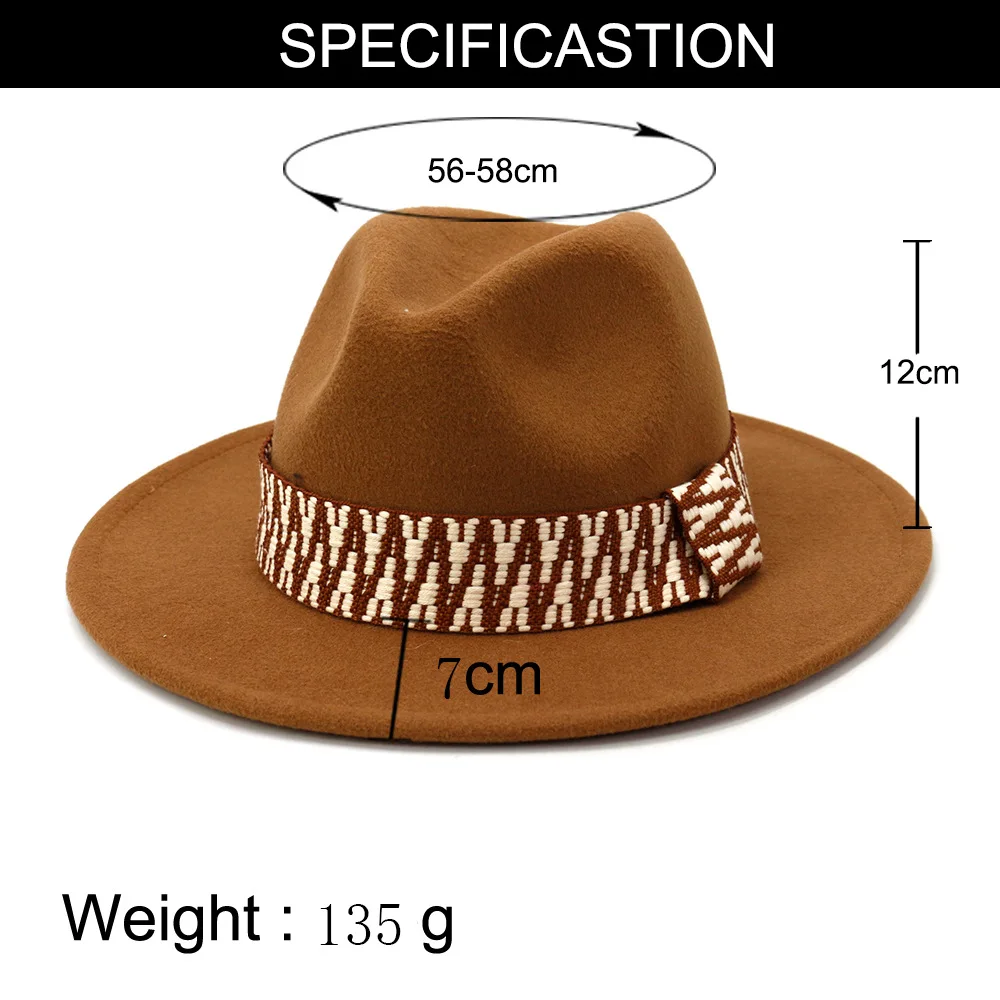 FS модная шляпа с широкими полями фетровая Панама джазовая для женщин мужчин фетр