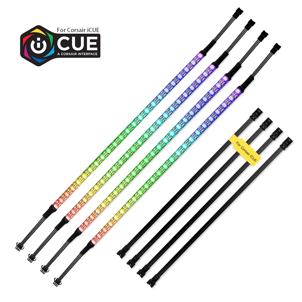 Светодиодная лента WS2812b, 40 см, для декора ПК, для iCUE, CORSAIR, Lighting, узел PRO, Commander PRO, RGB