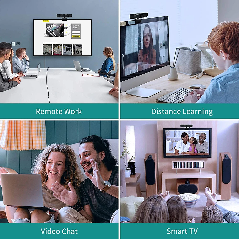 

1080P Webcam HD USB Webcam Camera with Stereo Microphone for Online Classroom or Office Streaming PC Webcam Android 5.0 Mac OS