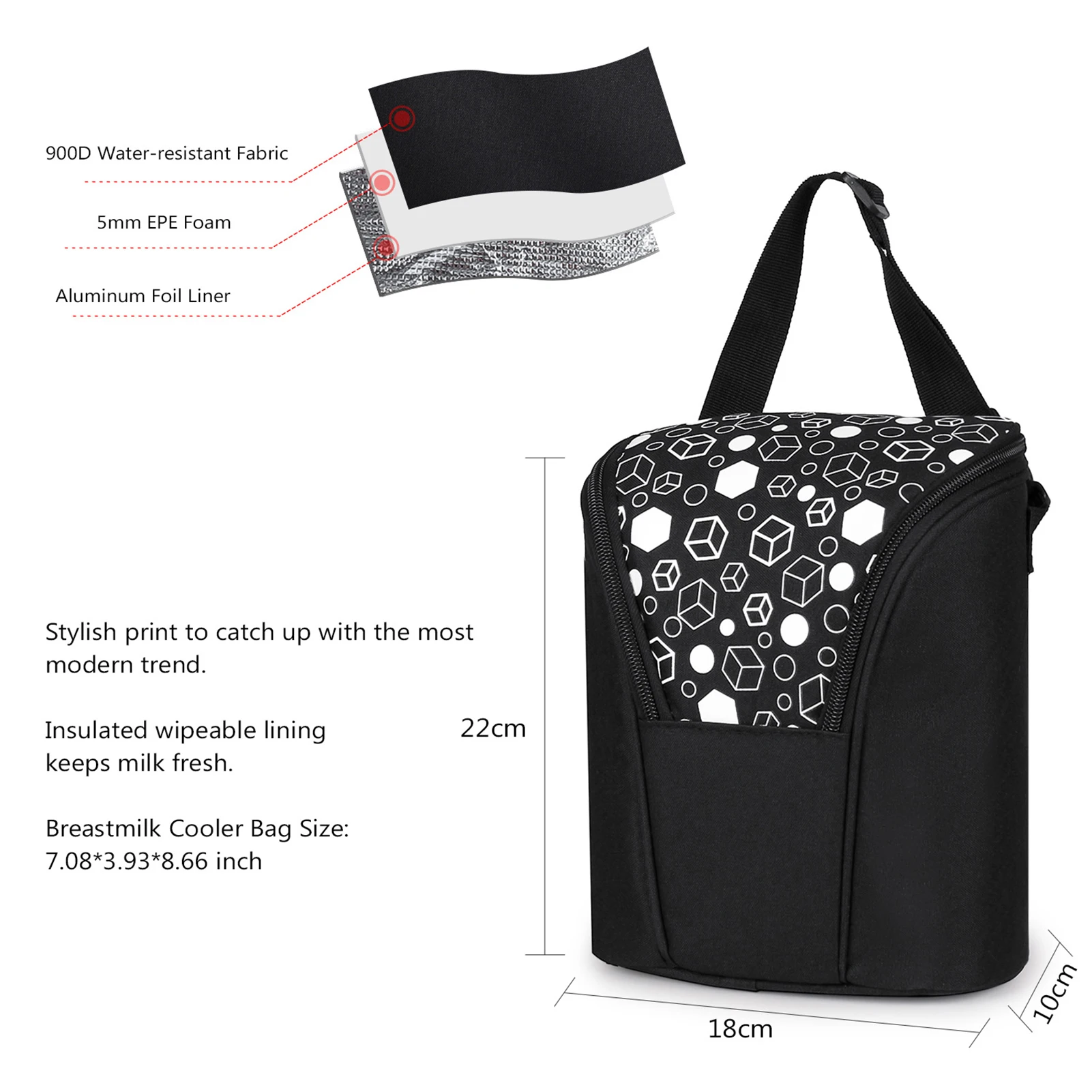 Bolsa enfriadora de leche materna, bolsa aislante para botella de gran capacidad de beb&eacute; con paquete de hielo, Enfriador de biber&oacute;n perfecto para viaje de guarder&iacute;a-2