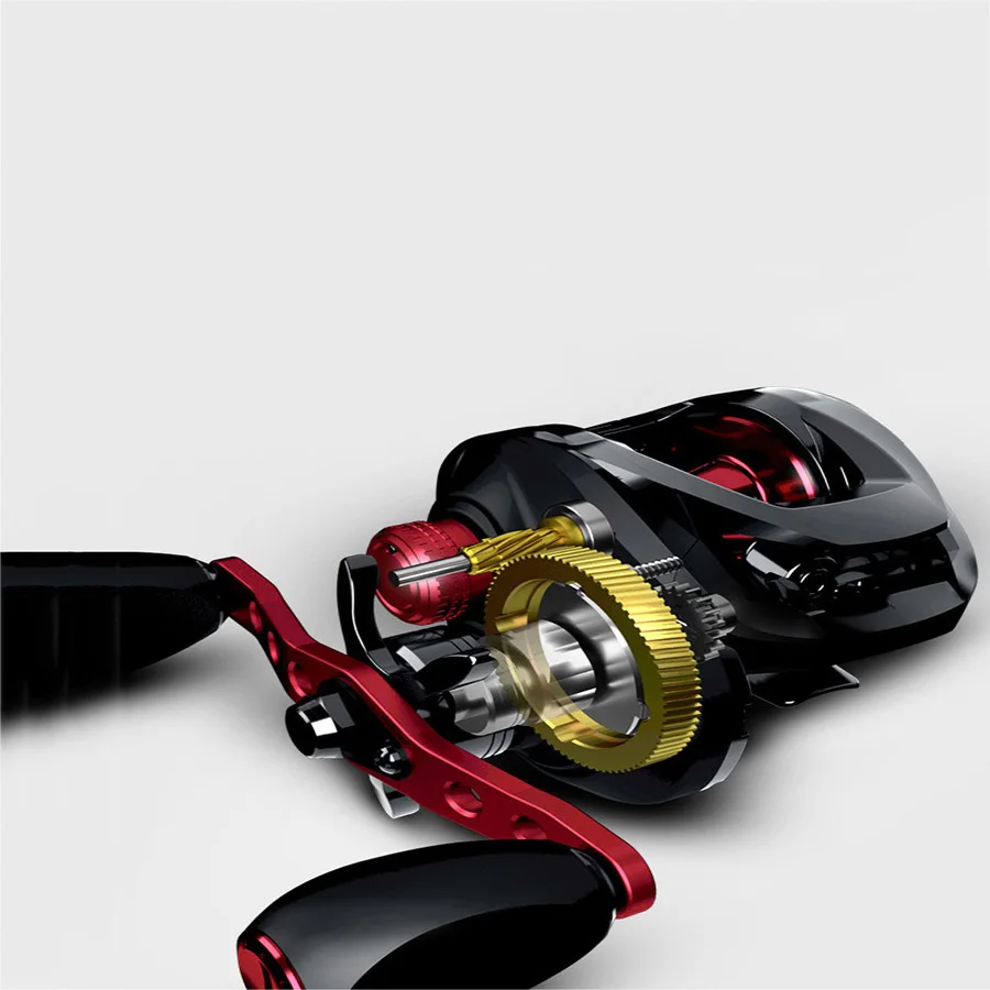 

Rooxin Fishing Reel 6.1:1 High-speed Gear Ratio No Gap Bait Reel Right Left Hand Water Drop Wheel Metal Gear Baitcasting Reel