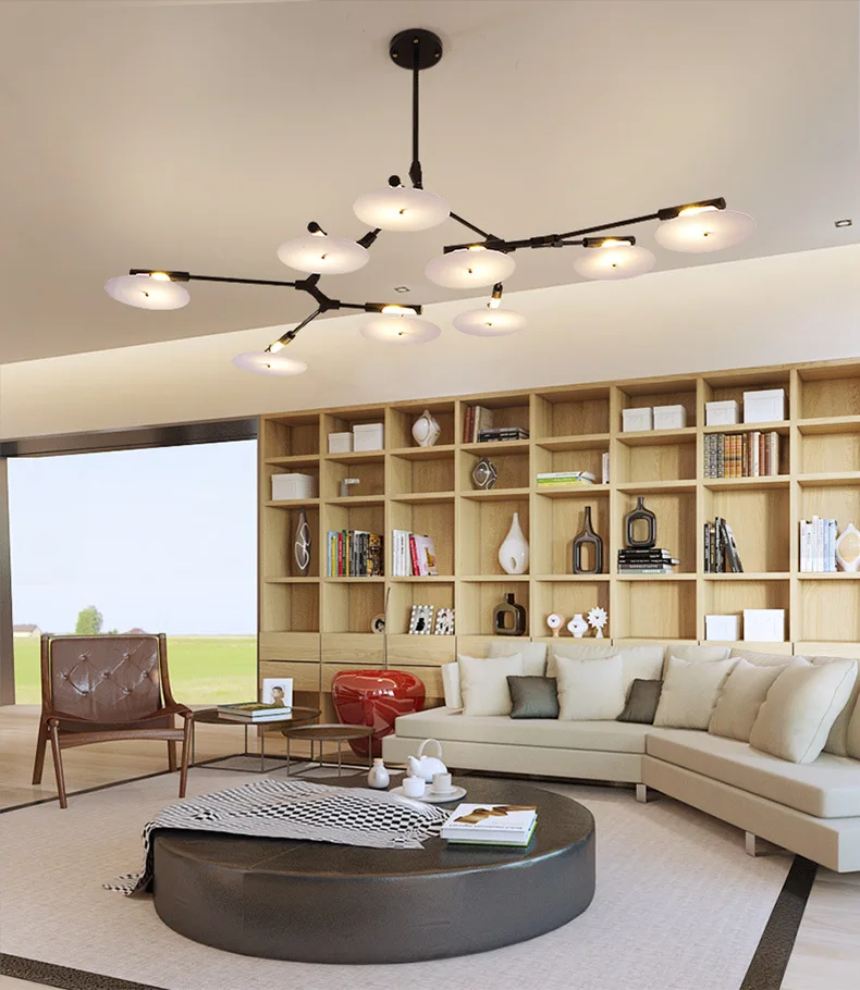 

Modern minimalist light luxury chandelier hotel room creative bedroom living room Nordic LED decorative chandelier