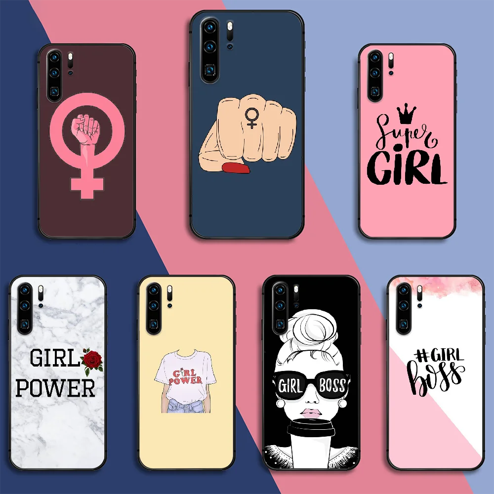 Чехол для телефона Girl Power Huawei Mate P 10 20 30 40 Lite Pro Smart Z черный чехол Модный Hoesjes
