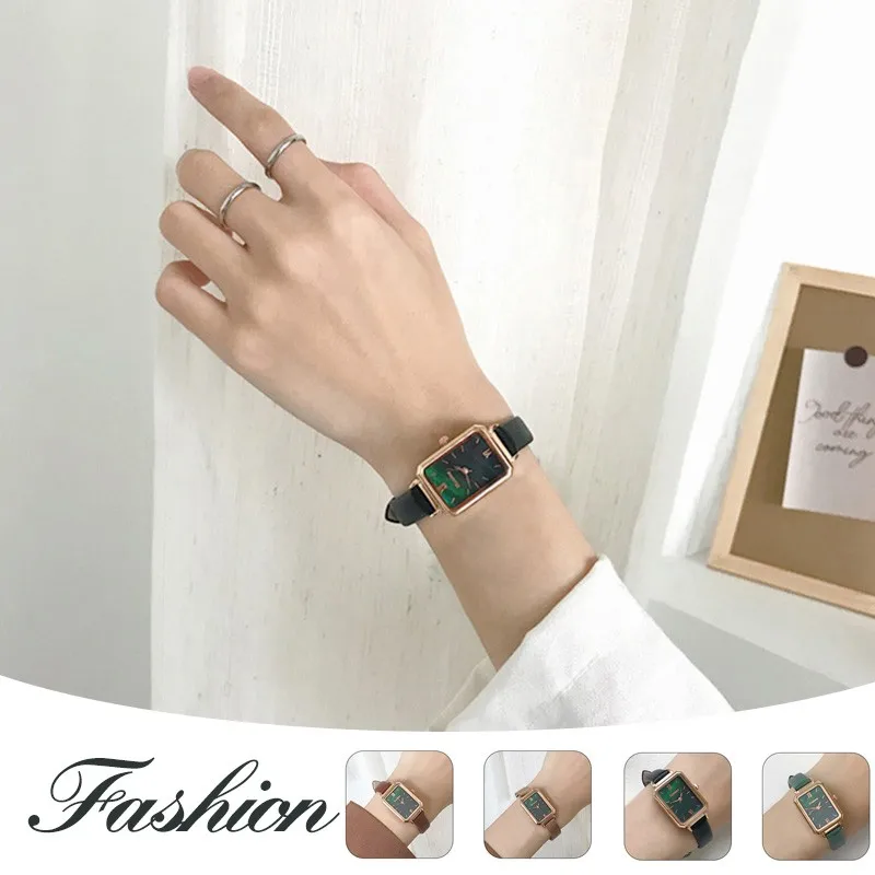 

Square Dial Design Women's Fashion Retro Watches Simple Stylish Quartz Ladies Wristwatches Relogio Feminino