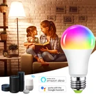 Умная светодиодная лампочка с Wi-Fi E27 E26 B22, умная лампочка, 265 в, светодиодная лампочка RGB + CCT светильник 15 Вт, лампочка Alexa Google Wifi для дома