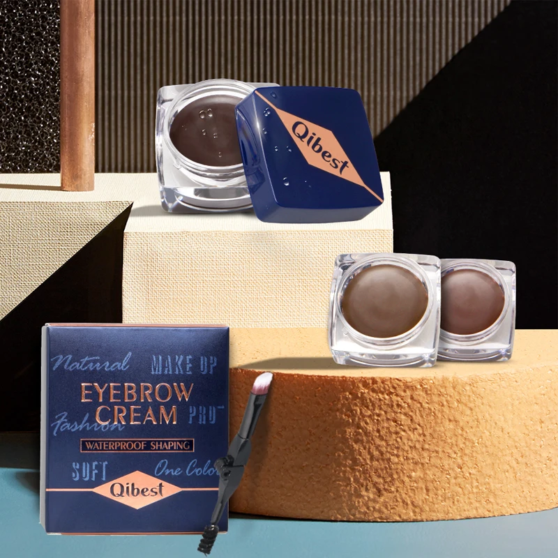 Крем для окрашивания бровей QIBEST стойкий водостойкий устойчивый к появлению