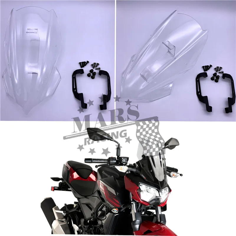 Для KAWASAKI Z250 Z400 Z-250 Z-400 Z 250 Z 400 двойной пузырь мотоцикл спортивный лобовое стекло ветровой щиток козырек Viser