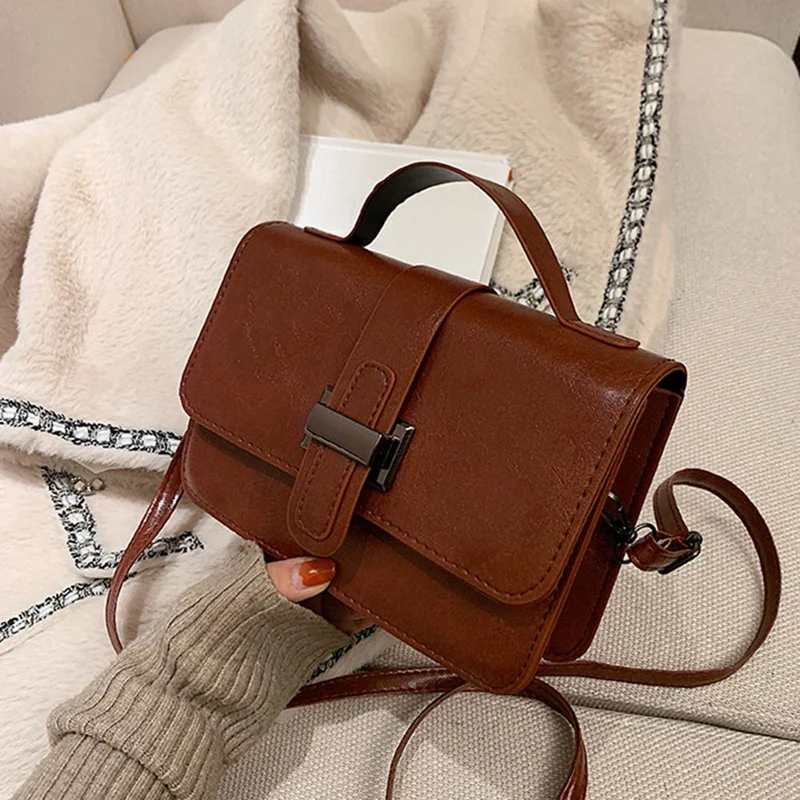 

Women Small Square Bag Ladies Car Line Retro Mobile Phone Leather