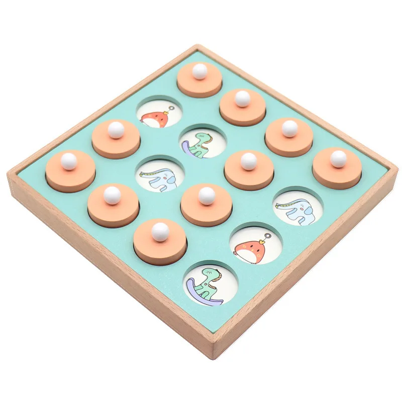 

Memory Match Chess Game 3D Montessori Puzzles Wooden Early Educational Party Games Casual Interaction Toys For Children Kid