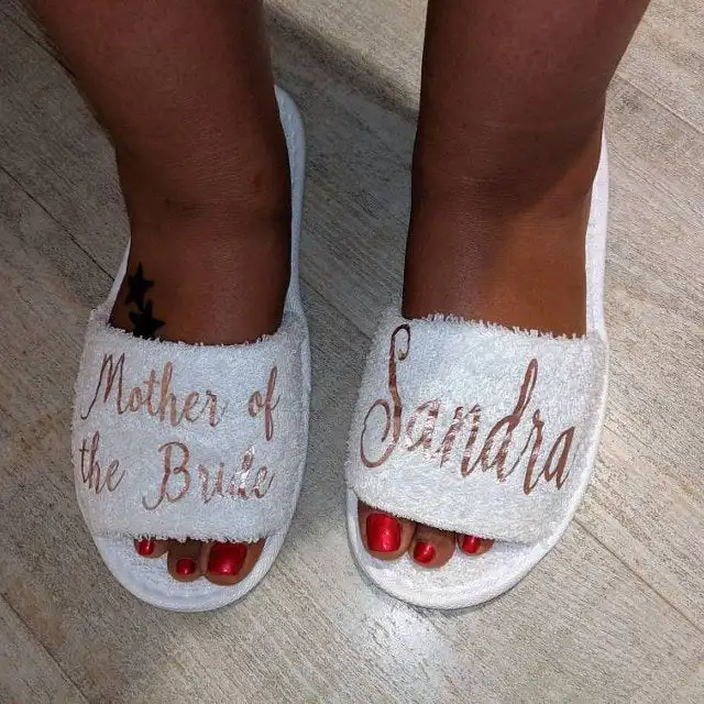 Индивидуальные имена дата Свадебные шлепанцы для невесты подарок подружки