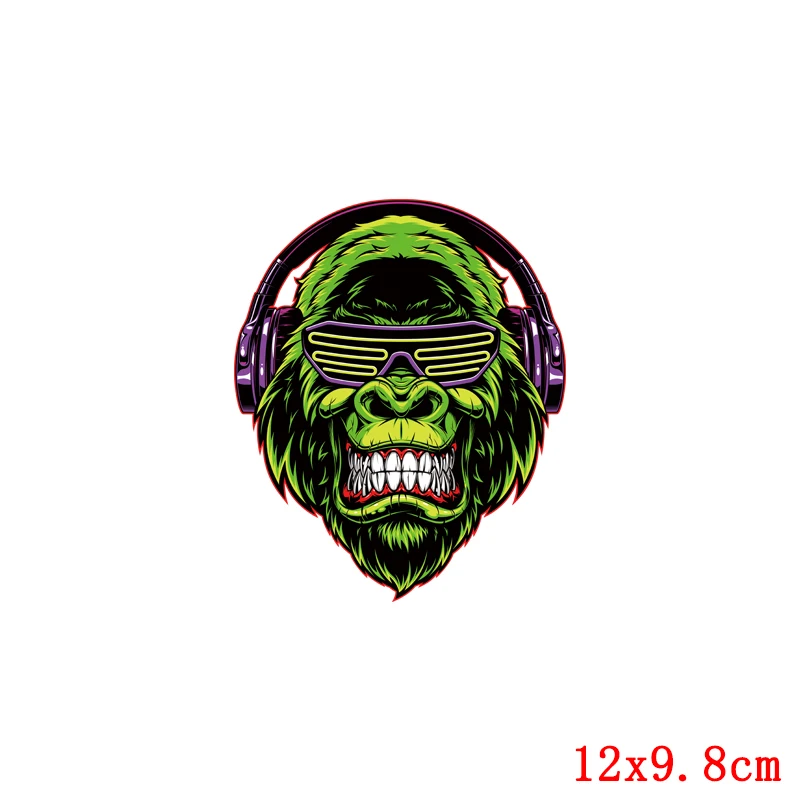 Iron On Transfers Punk Hippie Heat PVC Patch For Clothing DIY SkullThermal Transfer Vinyl Ironing Stickers Decor | Дом и сад