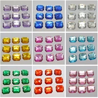100 flatback acrylic rectangle sewing rhinestone gem button 13x18mm sew on beads