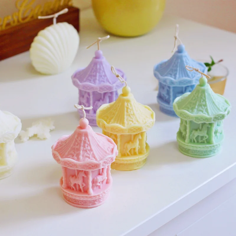 Романтическая силиконовая форма в виде карусели для свечей сделай сам Парк