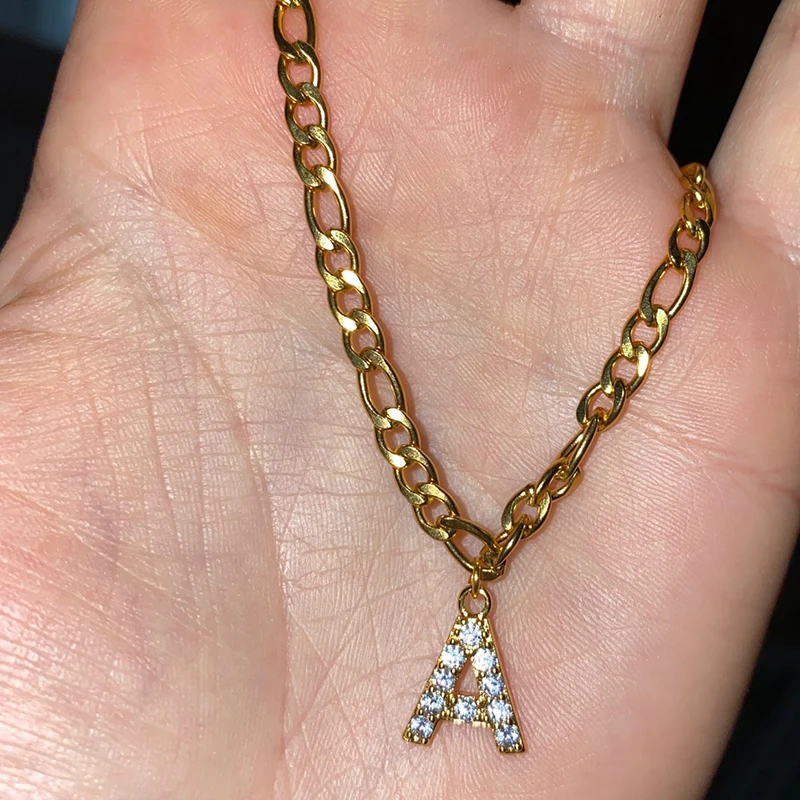 

Tiny A-Z Initial Letter Anklets For Women Stainless Steel Gold Alphabet Cuban Link Anklet Bracelet Boho Jewelry Gift Bijoux