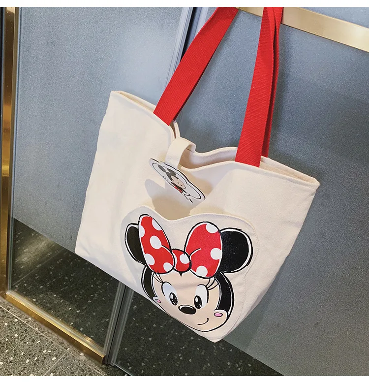 Disney новая большая сумка женская сумка милый мультяшный Микки Большая вместительная сумка для девочек Сумка тканевая через плечо сумки кошелек шоппинг